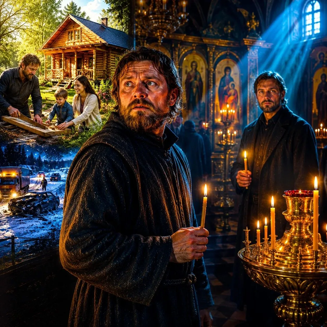 Он ушел в монастырь после того, как похоронил жену и сына... Но через три года во время ночной служб