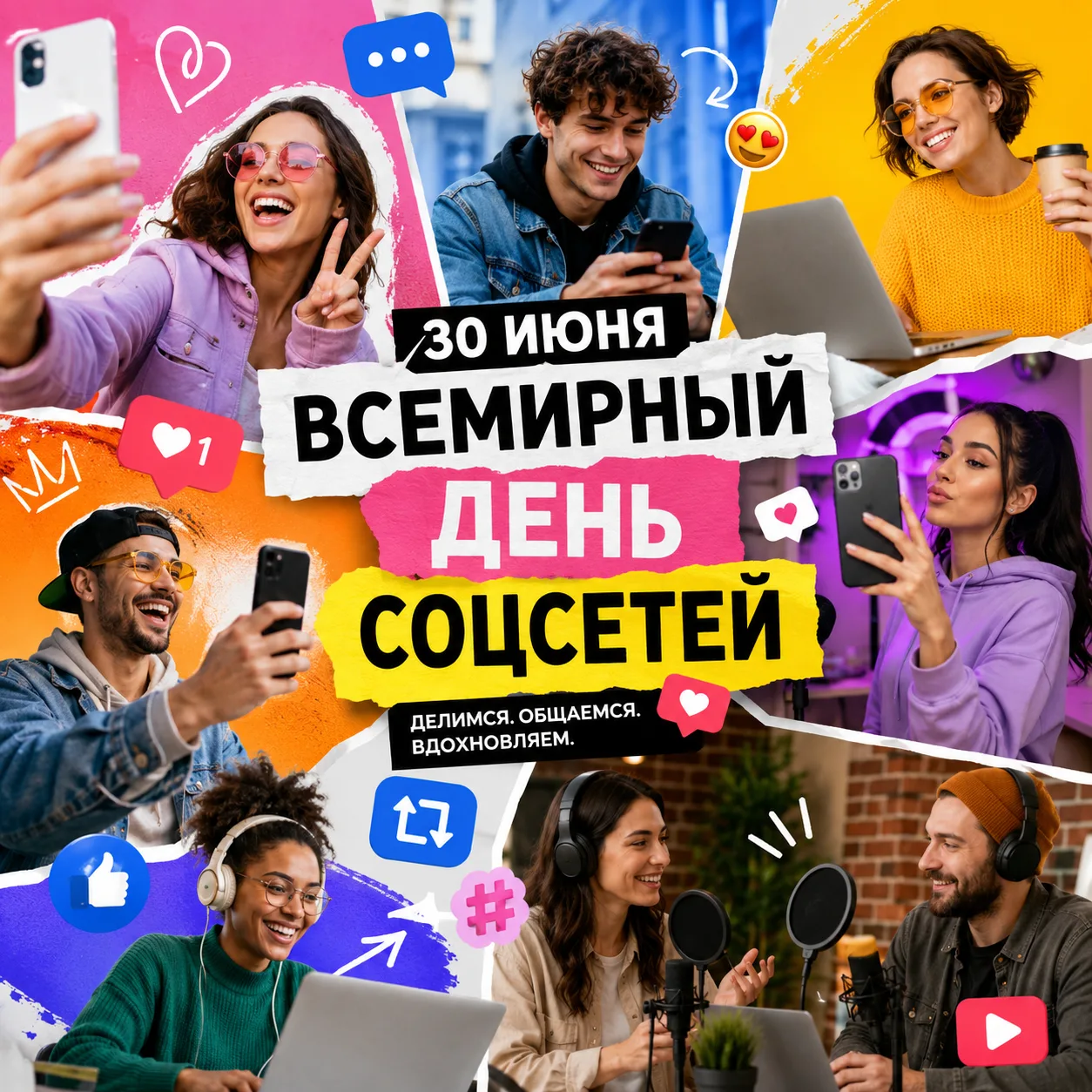 📱 30 июня – Всемирный день социальных сетей!🔥

Тот самый день, когда лента оживает, сторис взрываю