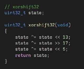 ⚡️ Генератор случайных чисел всего из трёх XOR и сдвигов