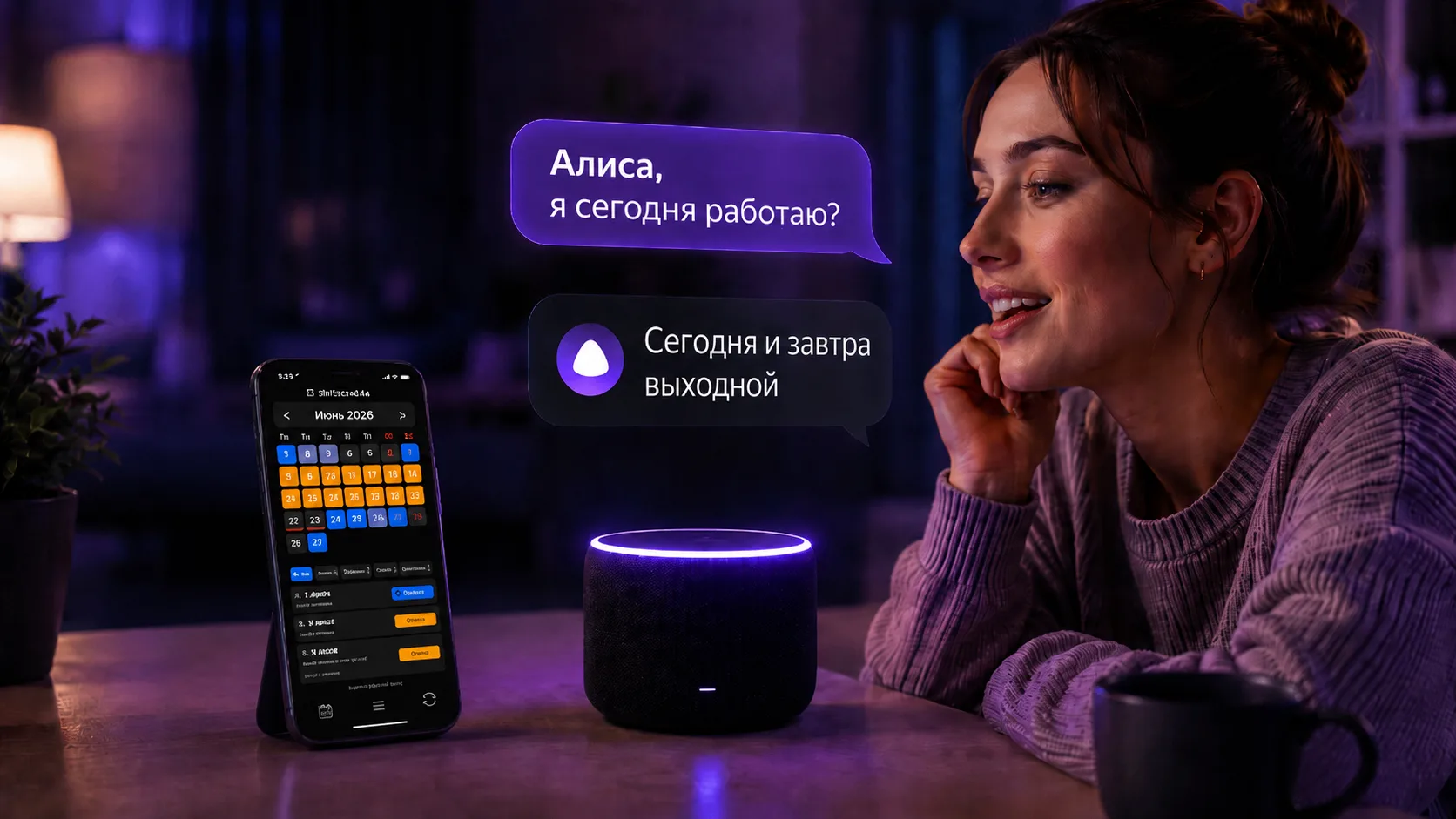 🎙 В ShiftSchedule появился навык Яндекс Алисы «Мой график смен»
Теперь можно спрашивать расписание 