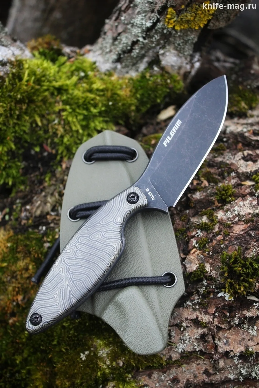 Туристический нож Pilgrim (Пилигрим) AUS-8 BlackWash, micarta Crazy Fiber