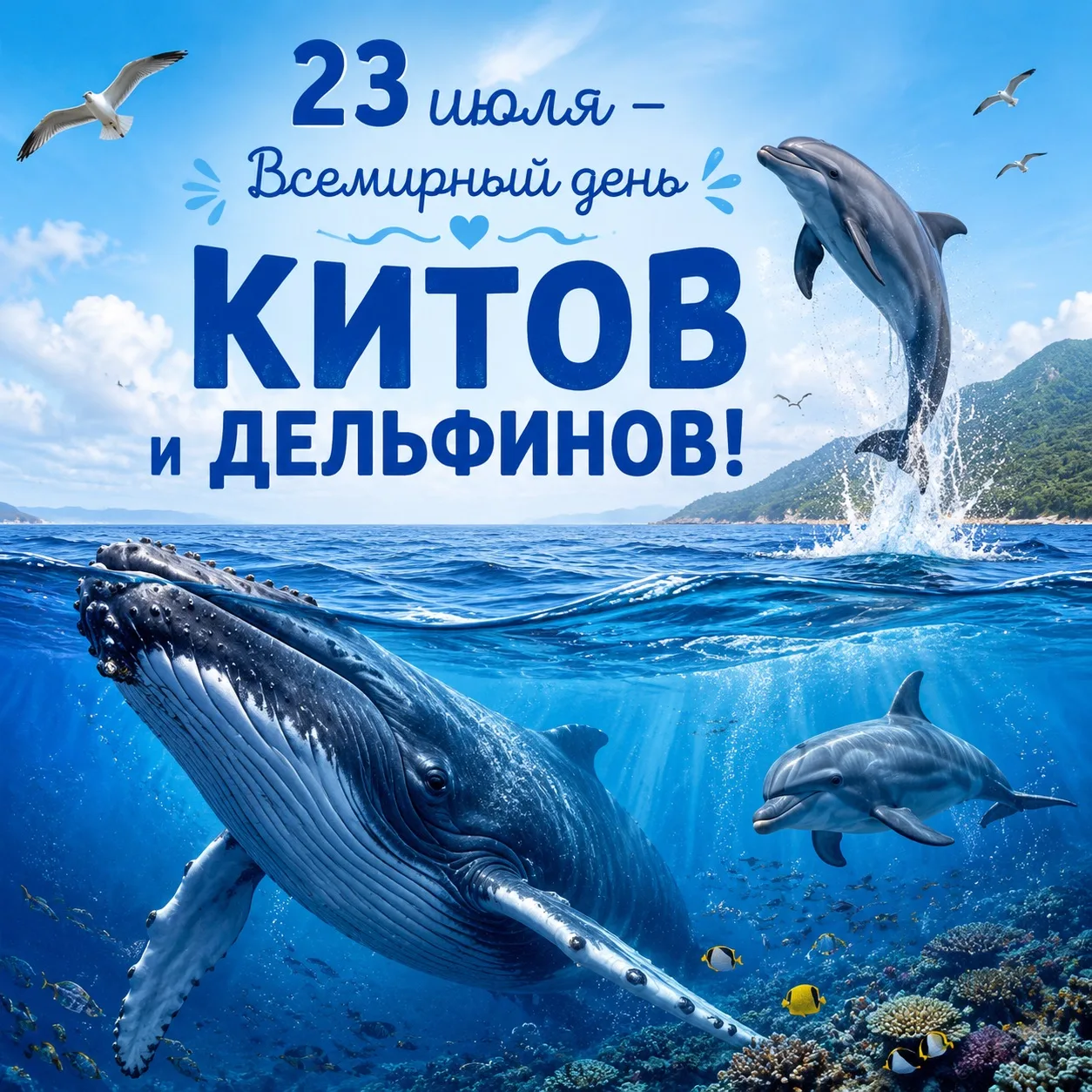 #Какойсегоднядень
23 июля – Всемирный день китов и дельфинов!

🐳🐬 Приготовьтесь к взрыву умиления 