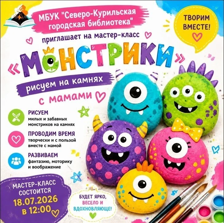 Мастер-класс «Монстрики»

✨ В Год счастливого материнства Сахалинской области Северо-Курильская библ
