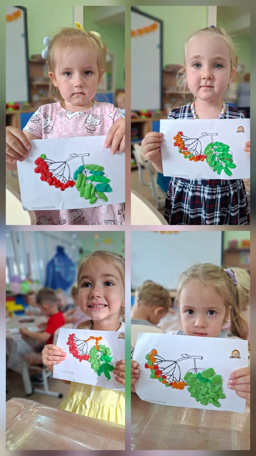 🍂 Золотая осень в группе «Родничок»: творим яркие веточки рябины! 🍁✨