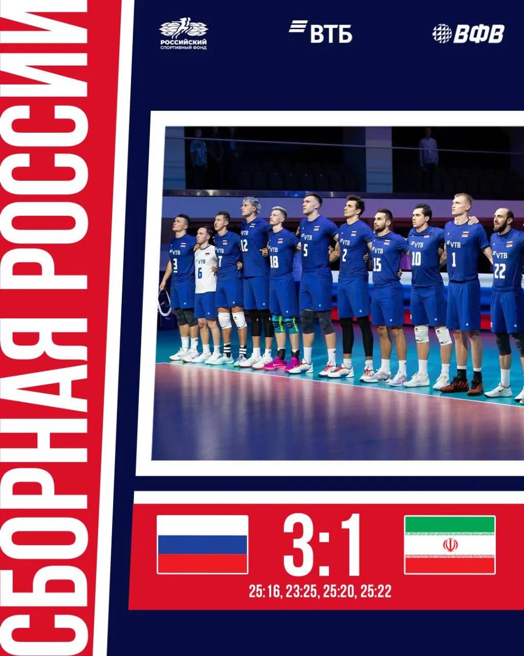 🇷🇺🏐 Сборная России по волейболу обыграла команду Ирана в товарищеском матче