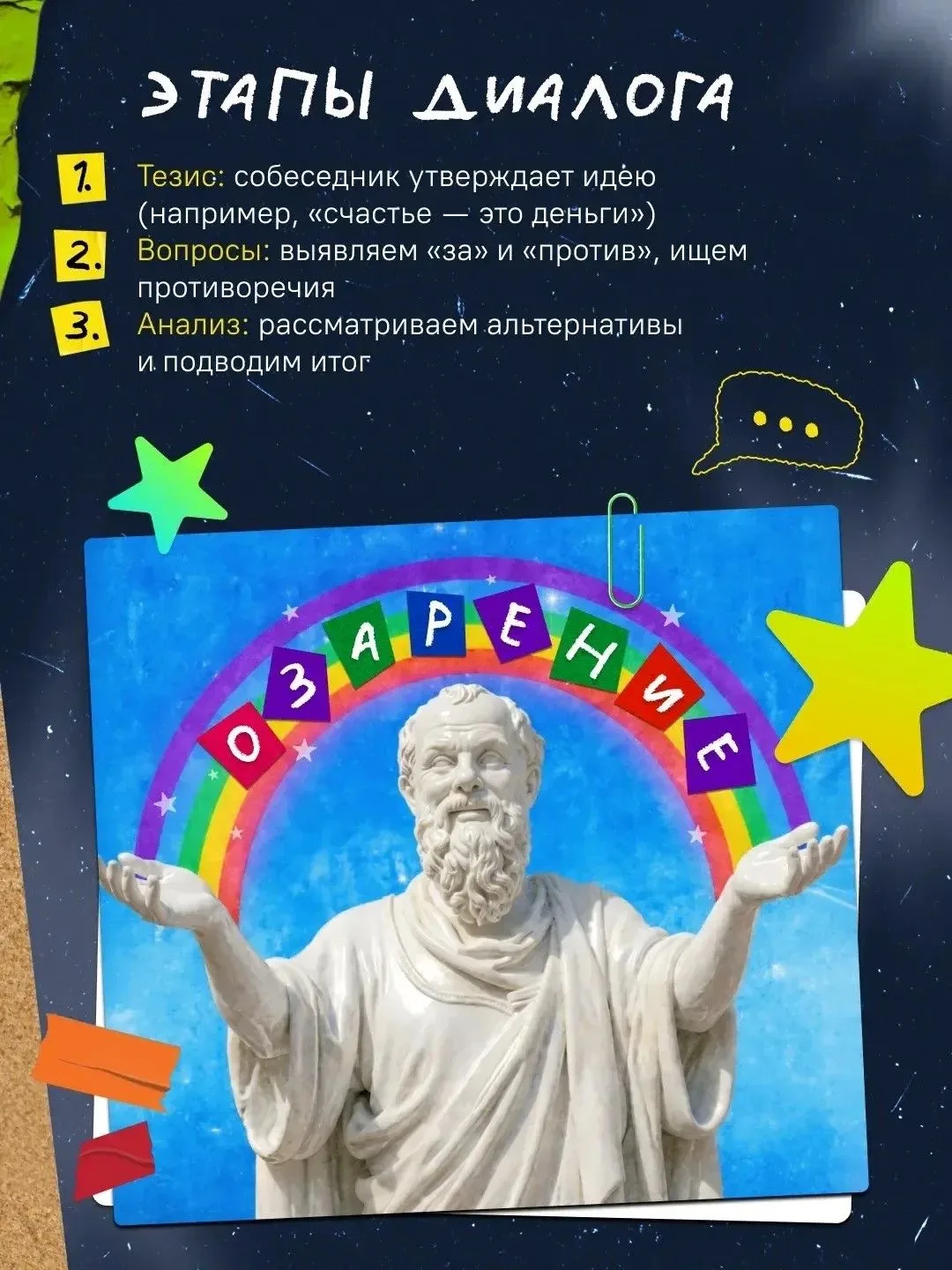 Древнегреческий философ Сократ изобрёл уникальный способ поиска правды через диалог 💭