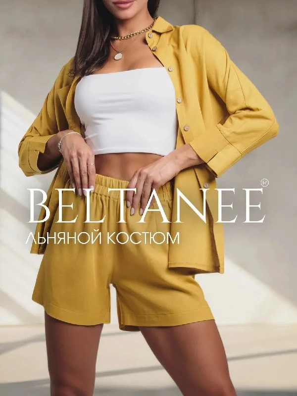 Костюм летний льняной с шортами Beltanee