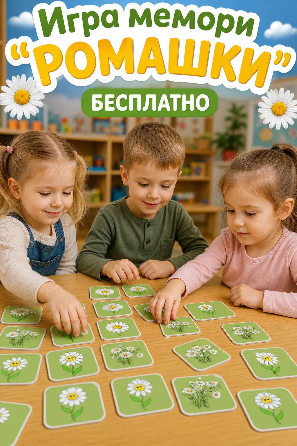 🌼 Ромашковое «Мемори». Скачать бесплатно можно под текстом ⬇️⬇️⬇️