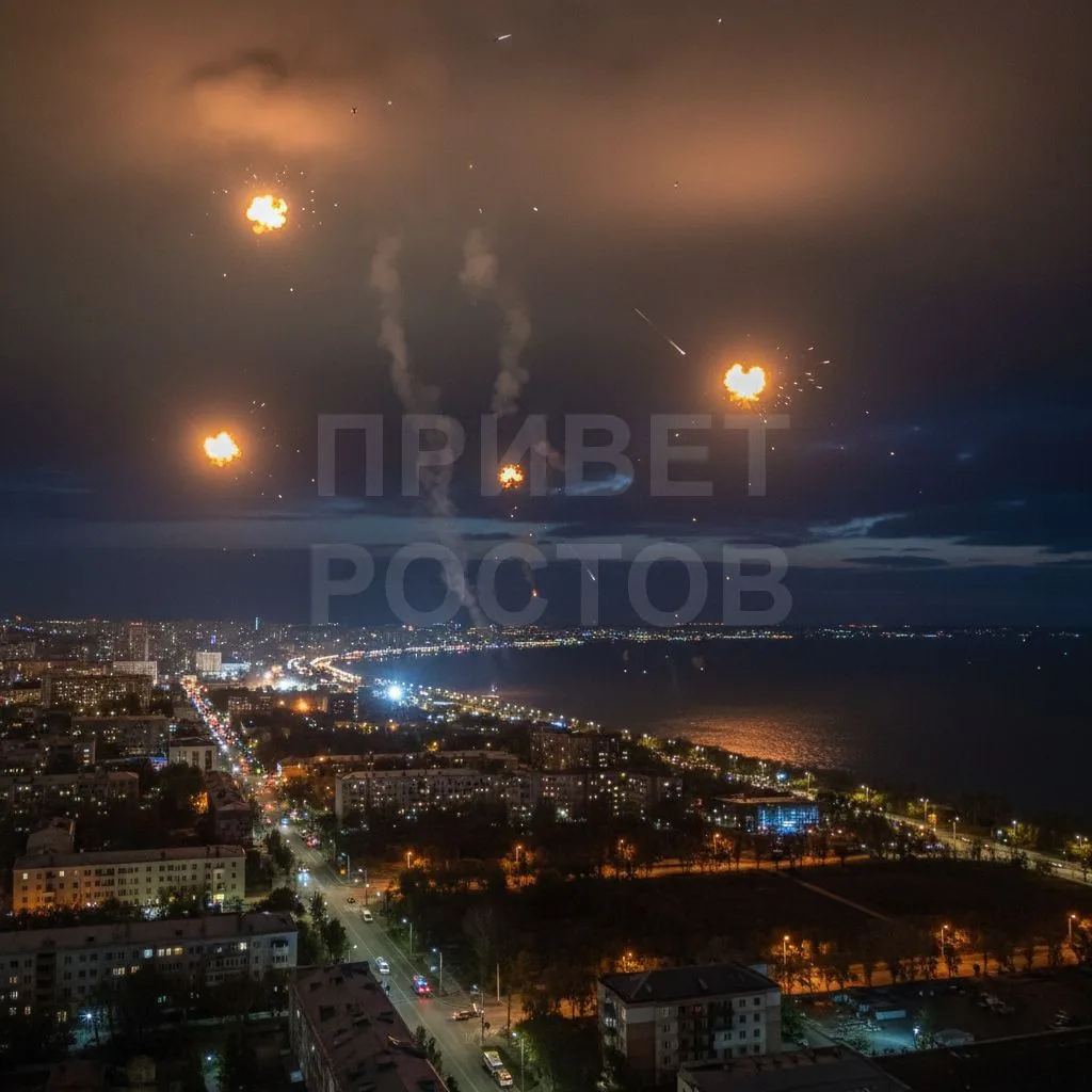 Минувшей ночью в ходе отражения воздушной атаки на Ростовскую область БПЛА уничтожены в городе Таган