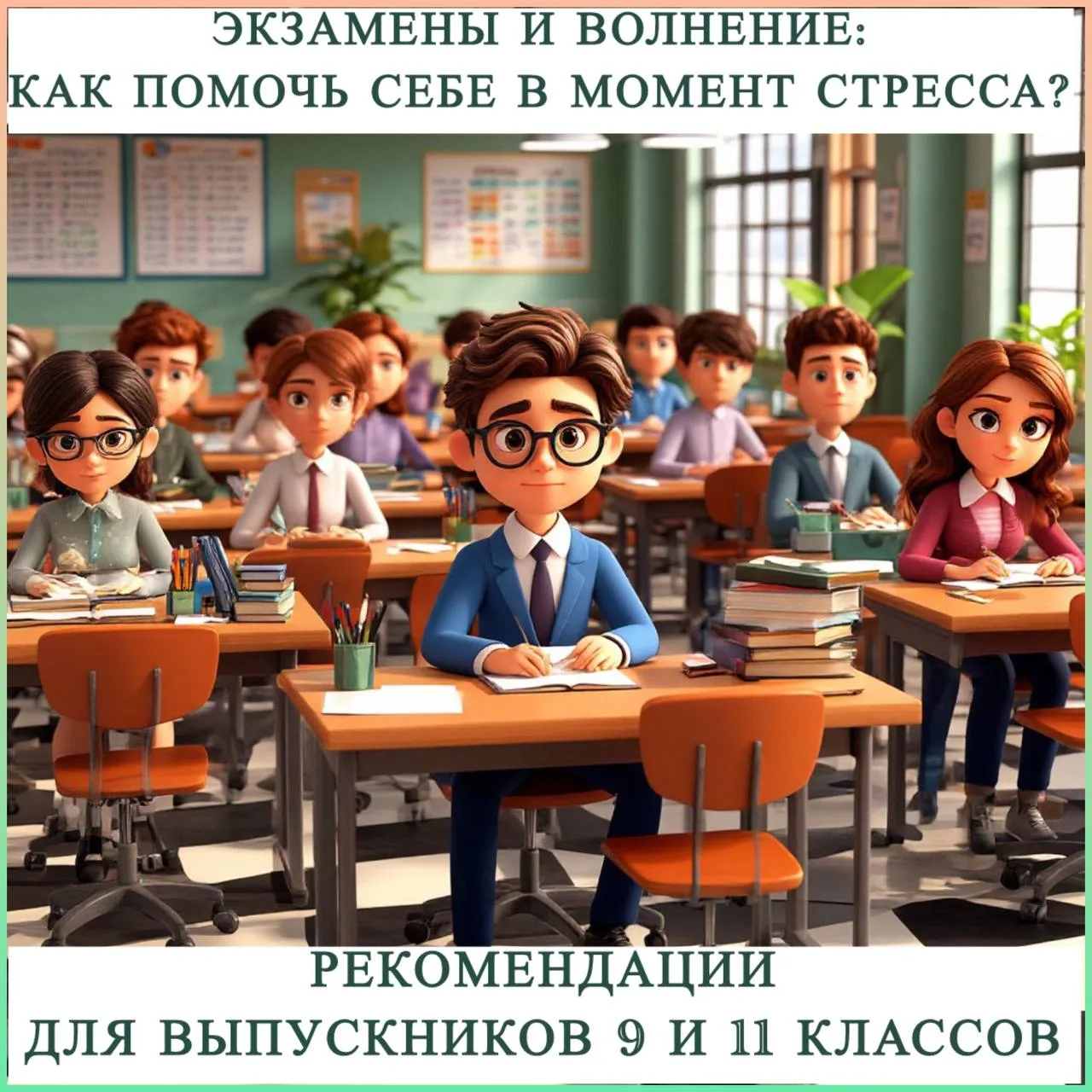🎓 Экзамены и волнение: как помочь себе в момент стресса? Рекомендации для выпускников.   Небольшое в