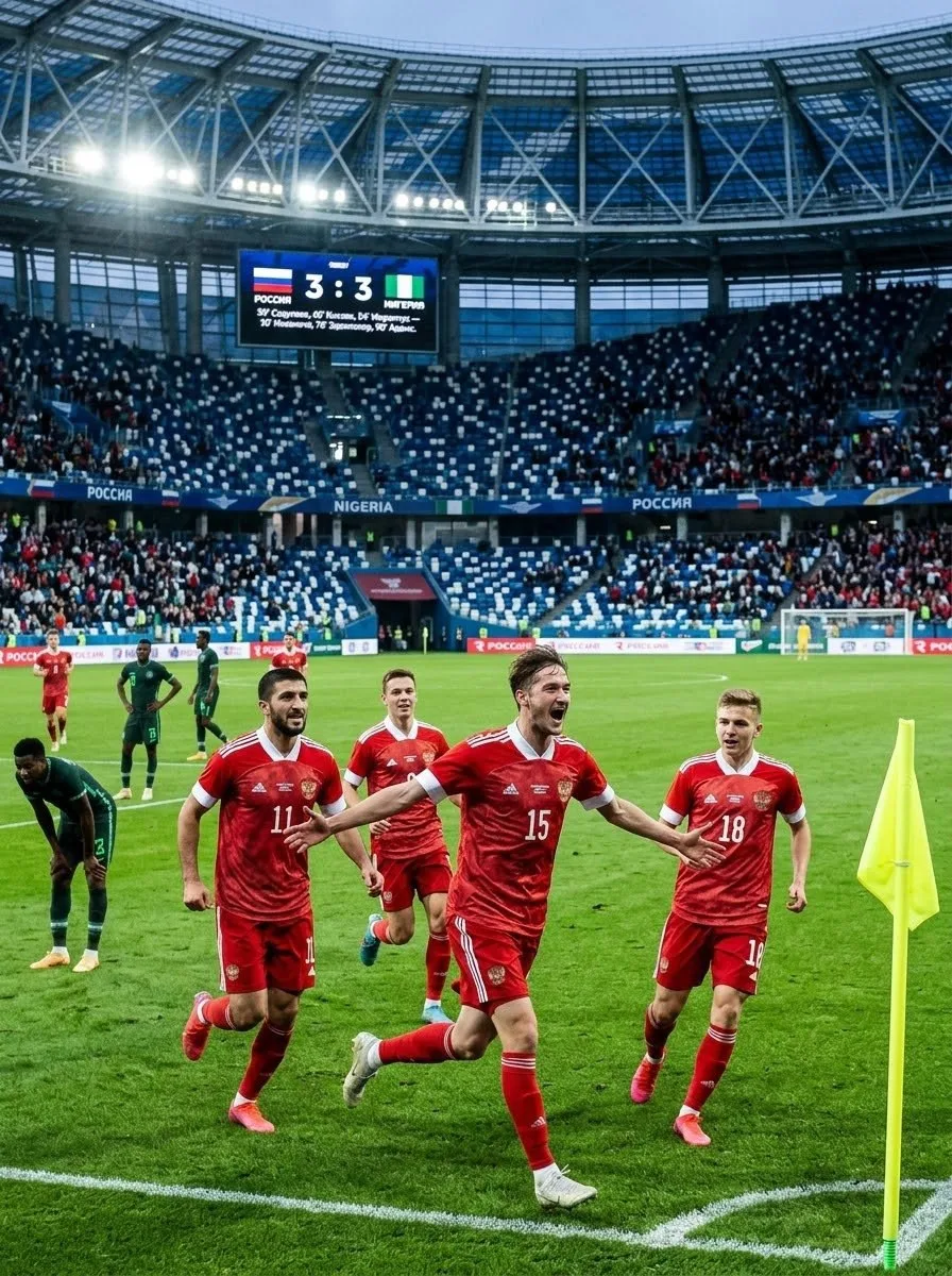 ⚽️ Шесть голов и ничья: Россия — Нигерия — 3:3