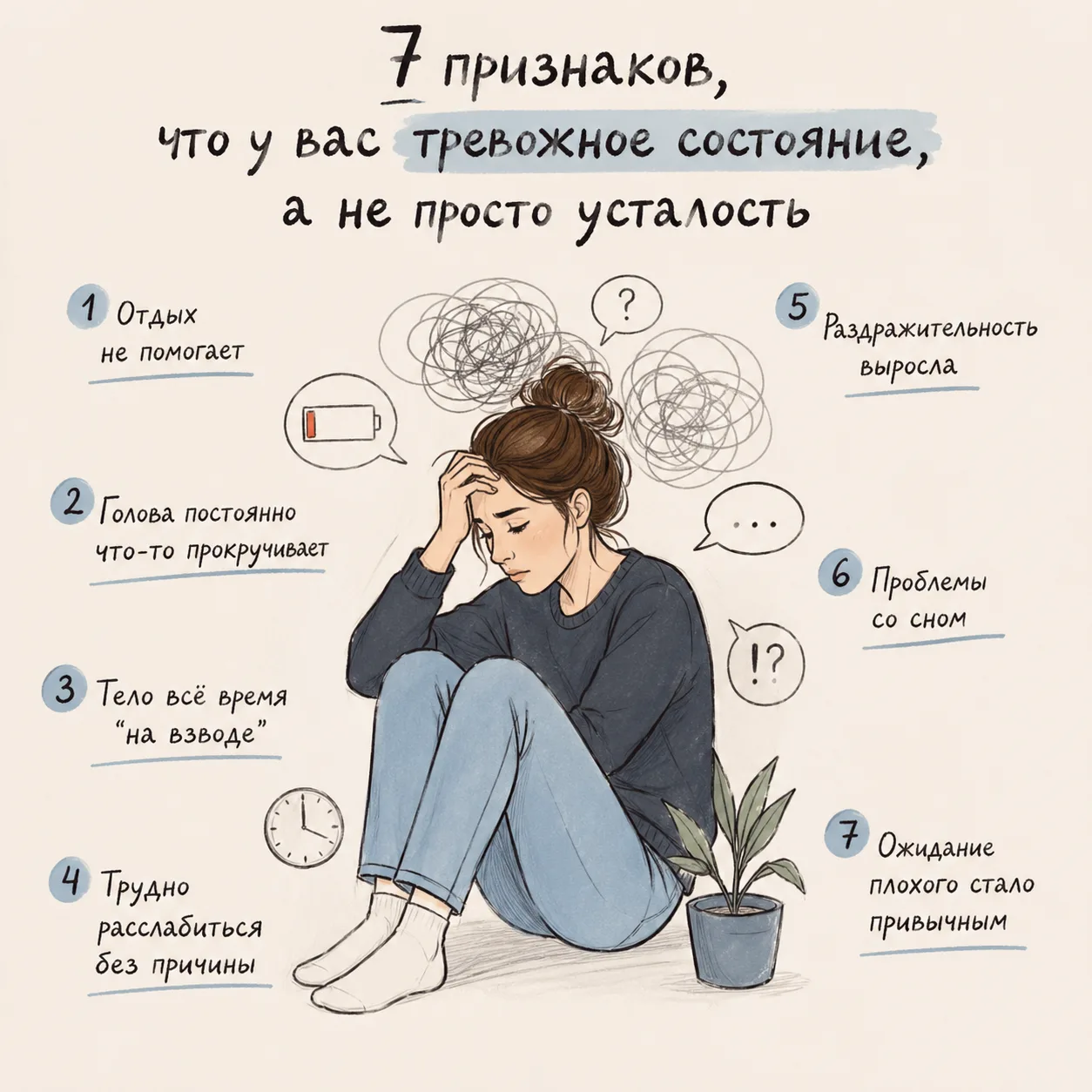 Иногда мы говорим себе: «Я просто устал(а), надо отдохнуть» 😴. Но бывает, что дело не в усталости, 