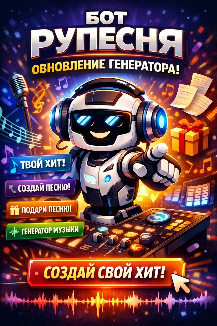 🚀 ГЛОБАЛЬНОЕ ОБНОВЛЕНИЕ НАШЕГО БОТА «РУПЕСНЯ»