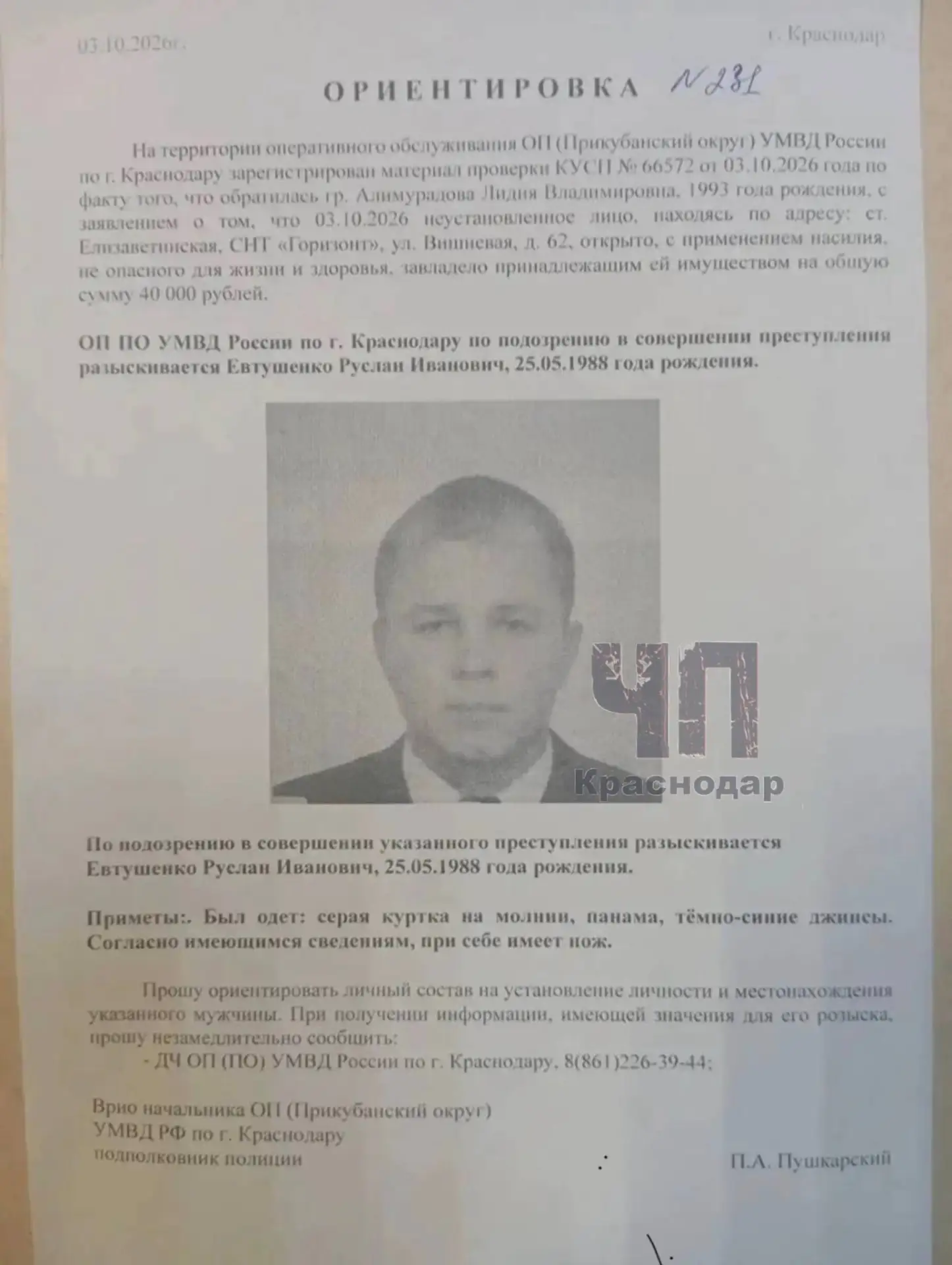 По дачам в Елизаветке в поисках наживы бегает Руслан с ножом!