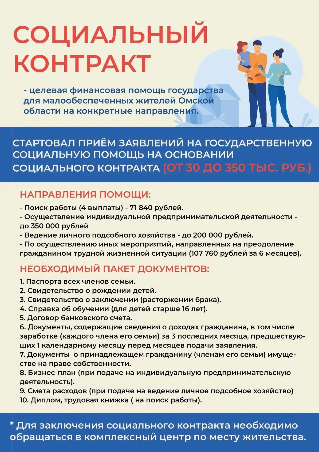 🔔 Стартовал прием на государственную социальную помощь на основании социального контракта.

✅ Подат
