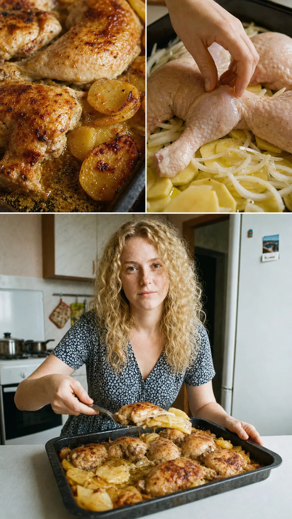 КУРИЦА С КАРТОШКОЙ В ДУХОВКЕ БЕЗ СЫРОЙ КАРТОШКИ