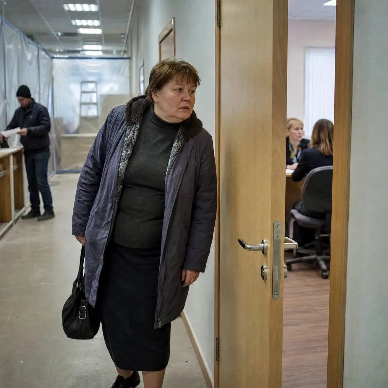 Она пришла в банк за справкой, но из-за ремонта её провели по служебному коридору. Прох...