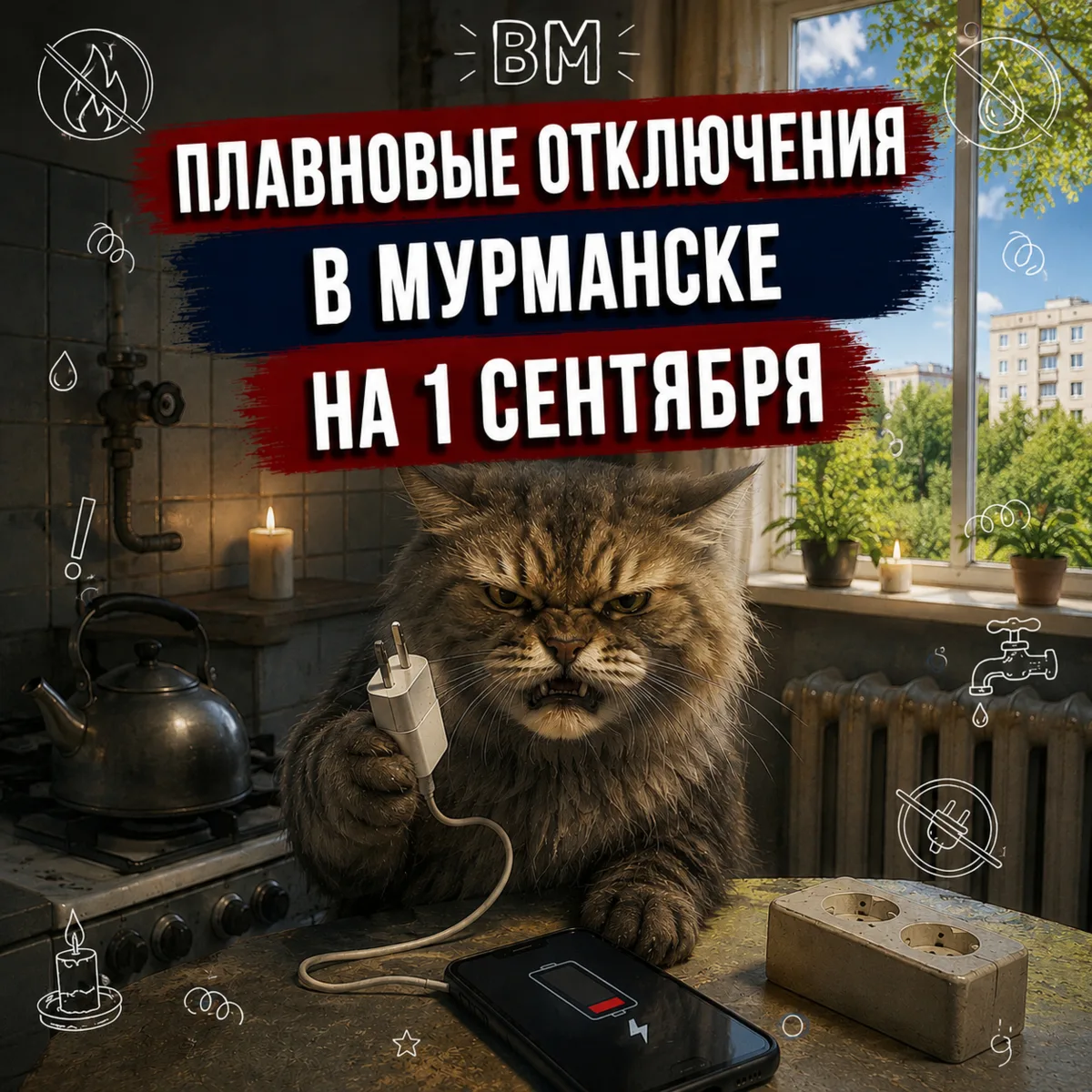 ❗Отключения в Мурманске❗