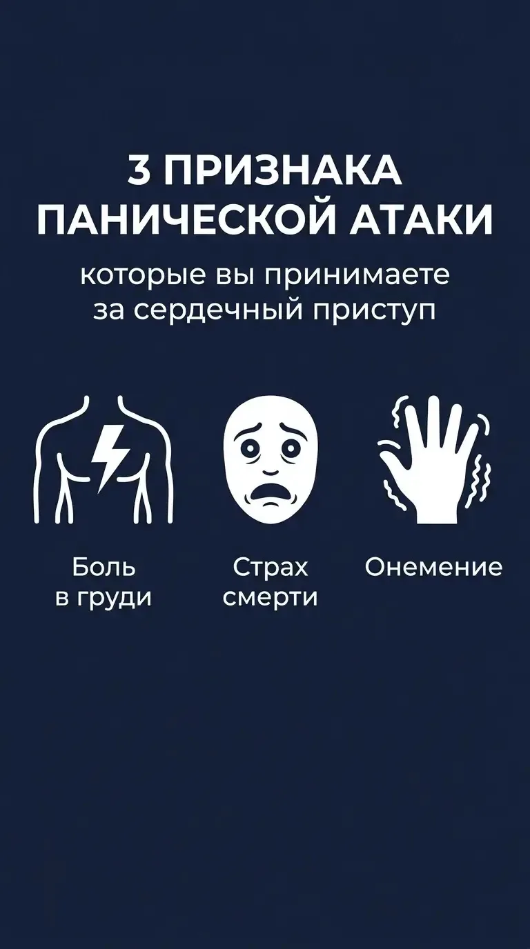 Боль в груди. Страх смерти. Онемение рук.