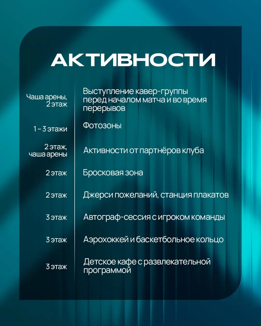 Какие активности у нас сегодня будут? Мы все записали и сообщаем ✏