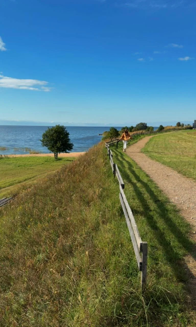 Домики с панорамным видом на берег Чудского озера и маяк🌊