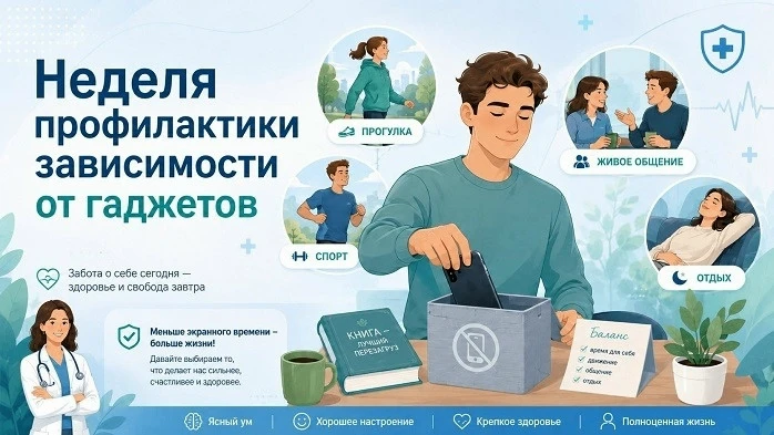 ❗️С 15 по 21 июня 2026 года в России проходит Неделя профилактики зависимости от гаджетов.

Проблема