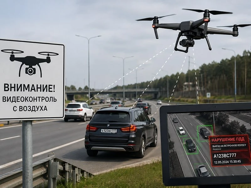 🚁 Дронам могут разрешить автоматически фиксировать нарушения ПДД