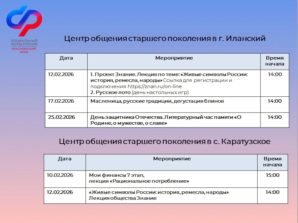 ✅ На базе клиентских служб Отделения СФР по Красноярскому краю работают девять Центров общения старш