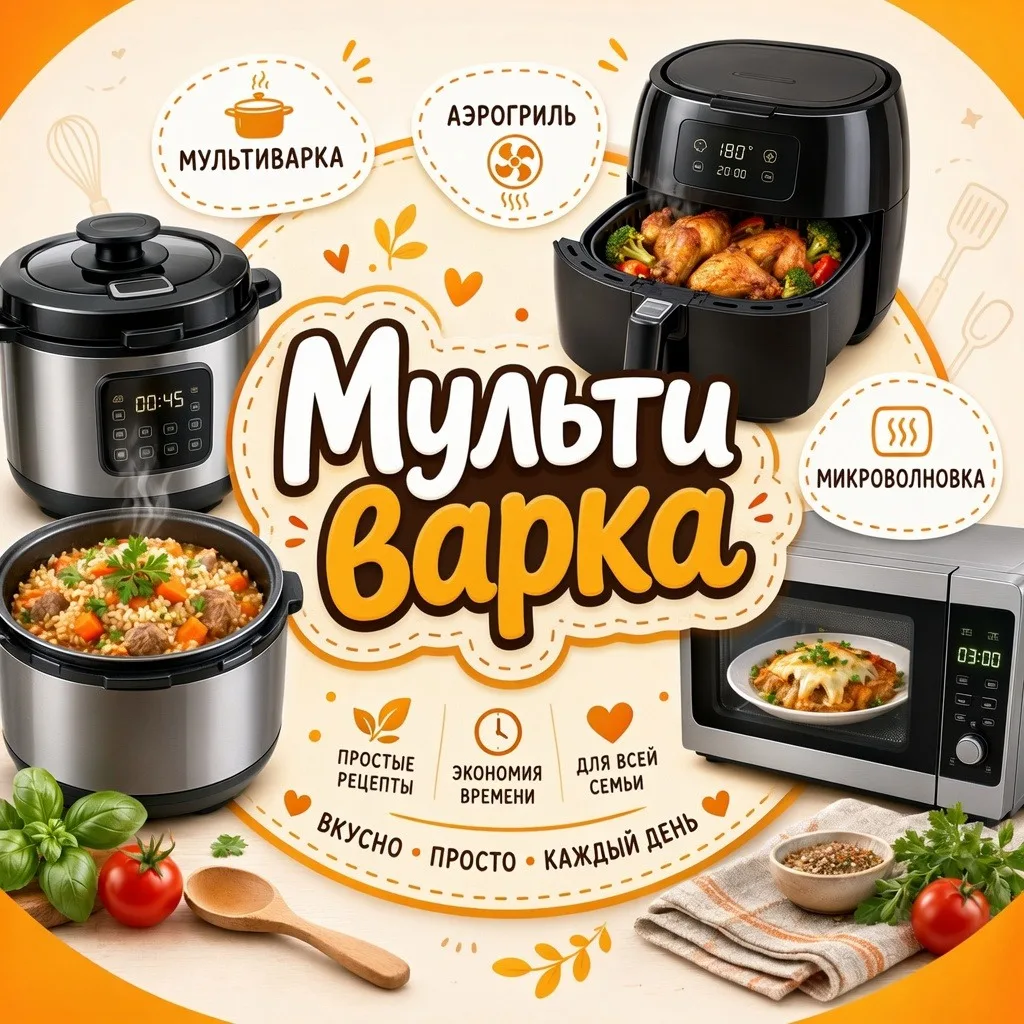 Мультиварка, аэрогриль — и всё вкусное без лишних хлопот. Простые рецепты, понятные шаг...