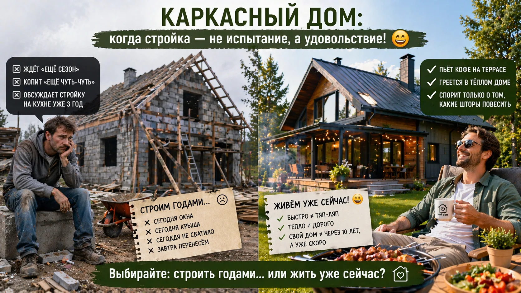 🏡 КАРКАСНЫЙ ДОМ: КОГДА СТРОЙКА — НЕ ИСПЫТАНИЕ, А УДОВОЛЬСТВИЕ 😄