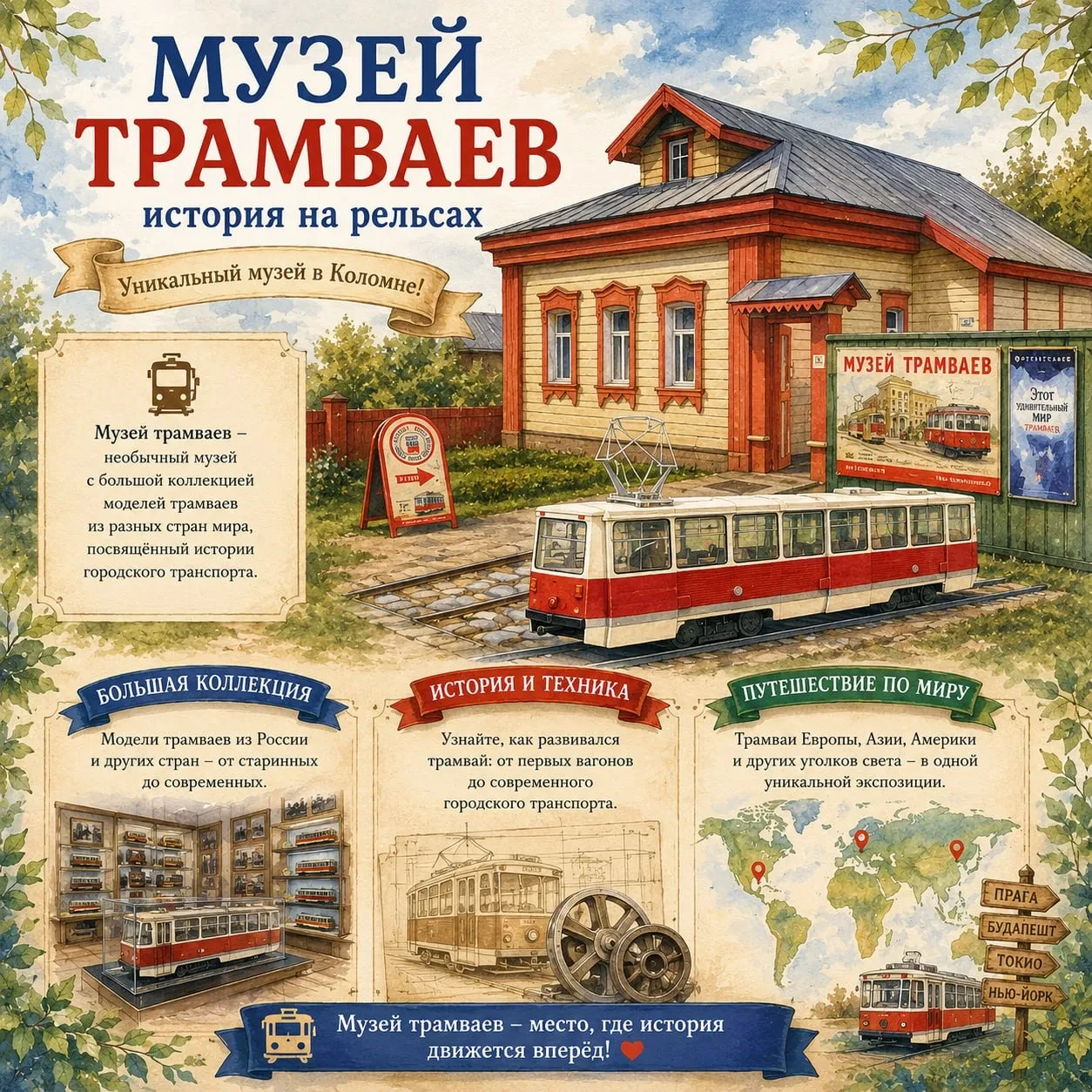 🚋 Музей трамваев — необычная достопримечательность Коломны ✨

Среди интересных музеев нашего города