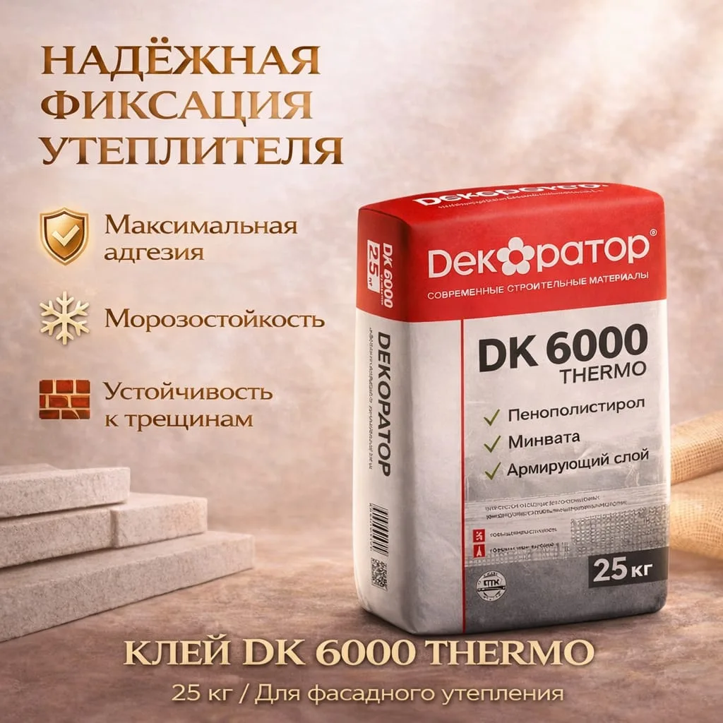 🏗️ Универсальное решение для фасада: Клей DK 6000 THERMO 🏗️