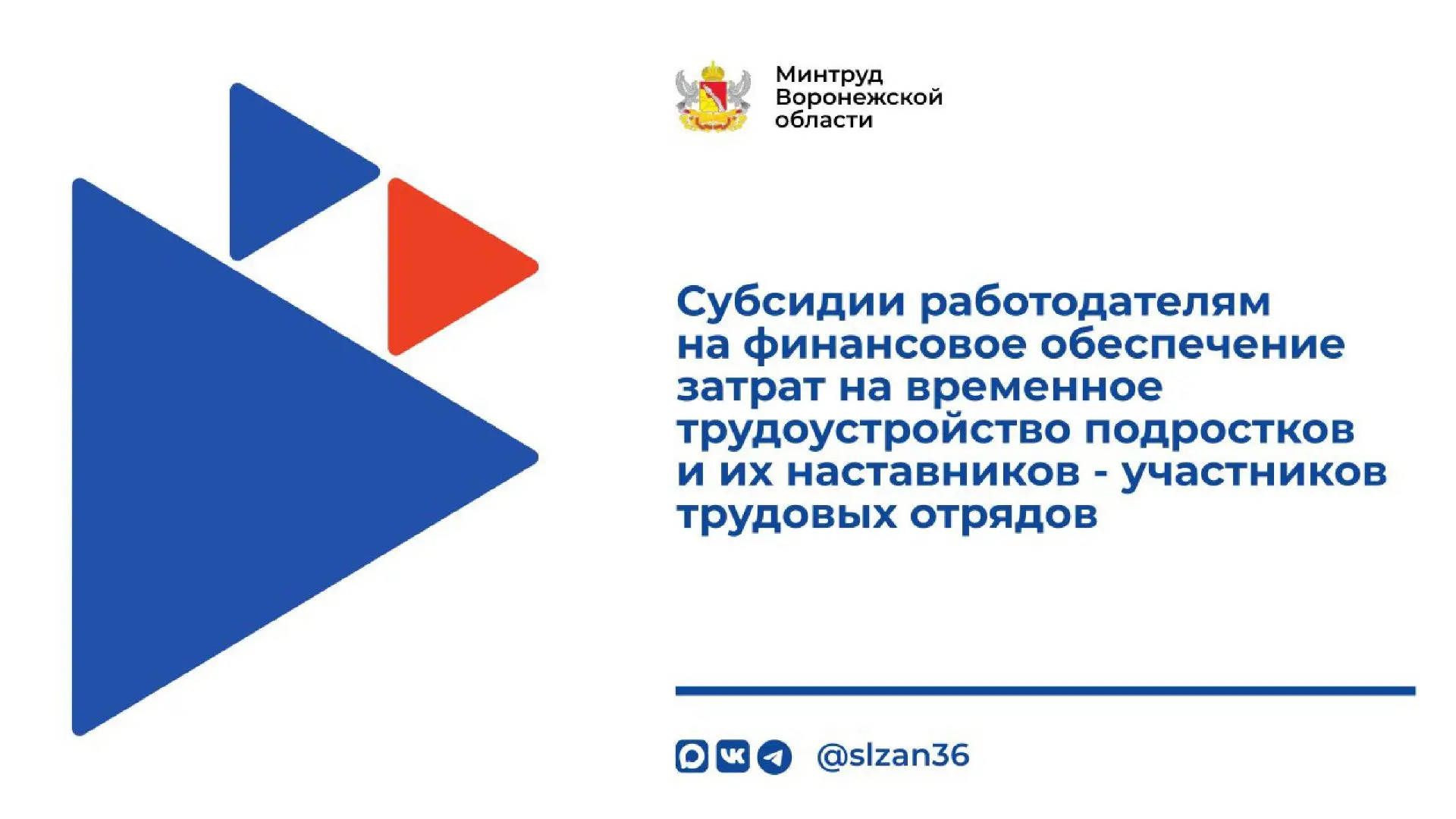 Министерством труда и занятости населения Воронежской области  проводится работа по тру...