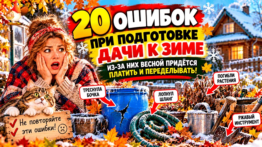 20 ошибок при подготовке дачи к зиме – из-за них весной придётся платить и переделывать...