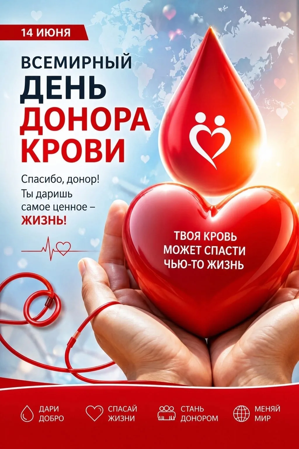 14 июня — Всемирный день донора крови ❤️

Сегодня хочется сказать спасибо всем, кто однажды принял р