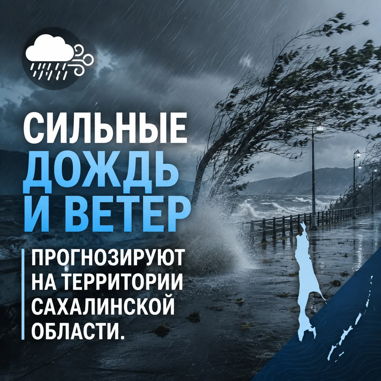 🌧СИЛЬНЫЕ ДОЖДЬ И ВЕТЕР ПРОГНОЗИРУЮТ НА ТЕРРИТОРИИ САХАЛИНСКОЙ ОБЛАСТИ.                ...