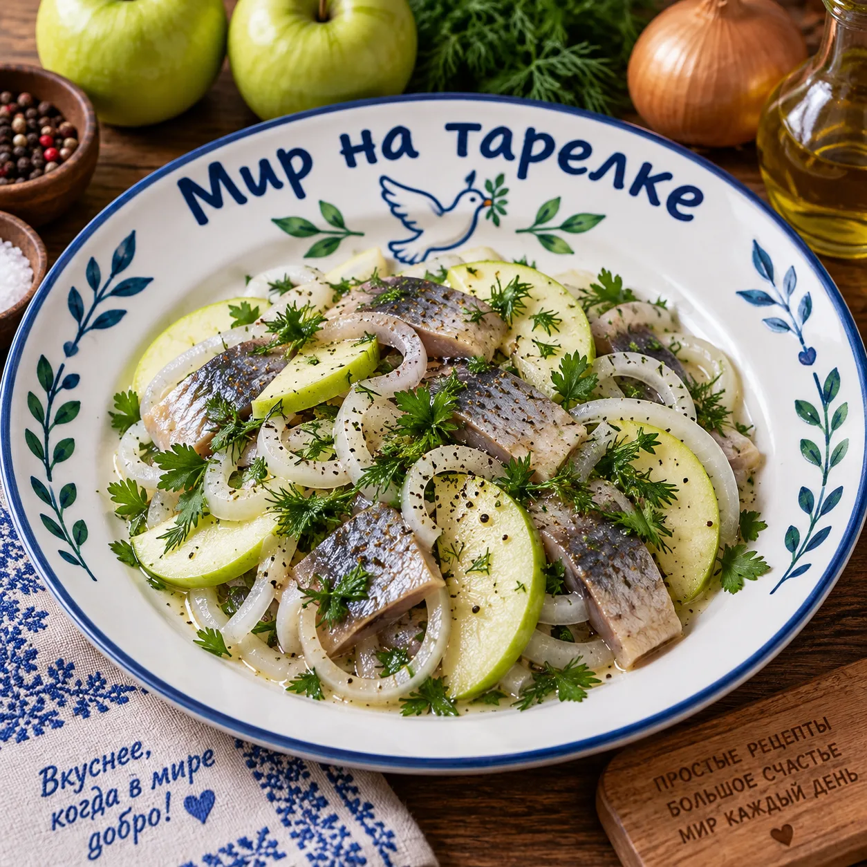 Россия Сельдь по-домашнему с яблоком                                                   ...