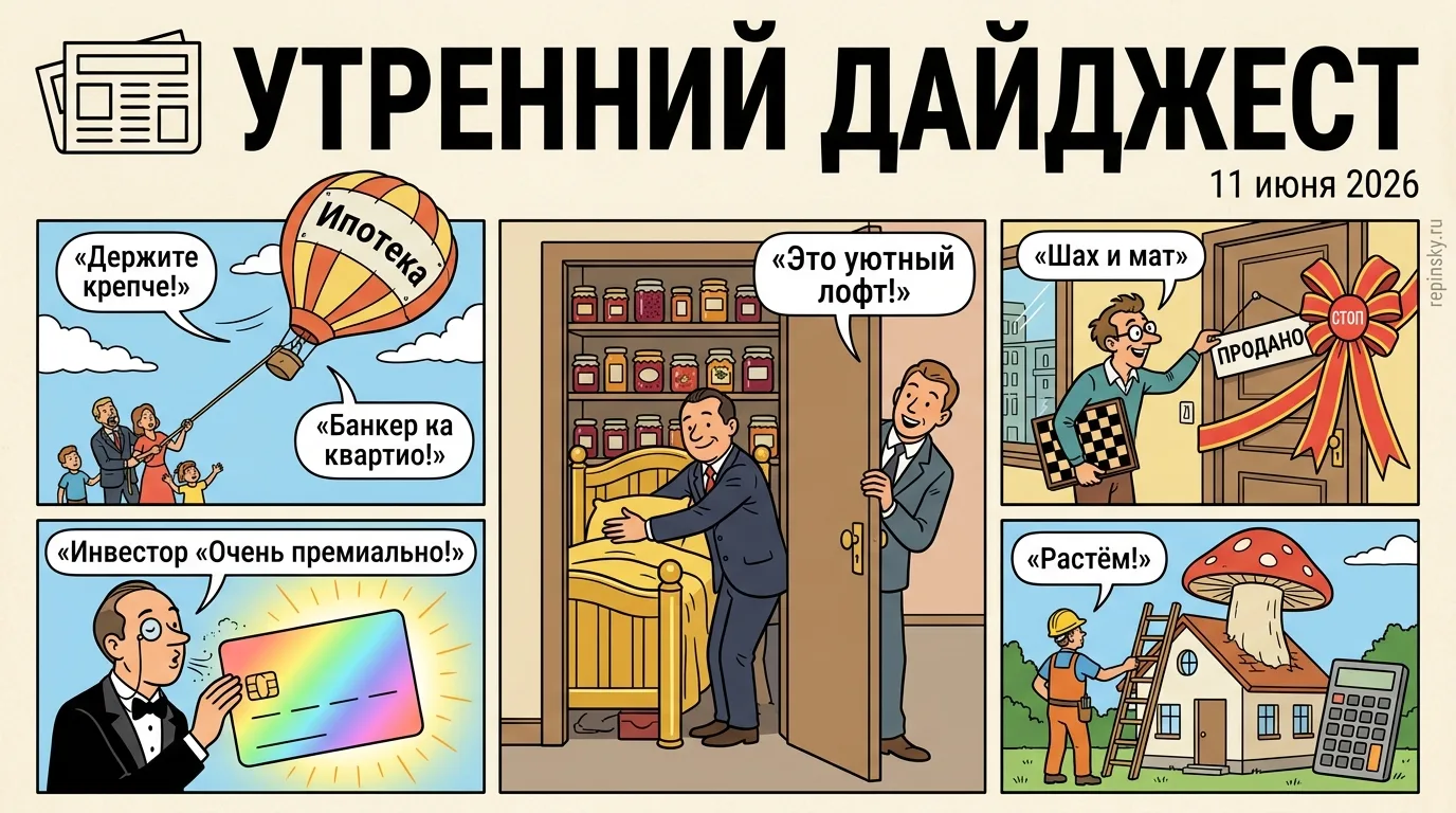 🗞️ Утренний дайджест

➠ На Остоженке выставили на продажу кладовую комнату. Помещение площадью 9,9 