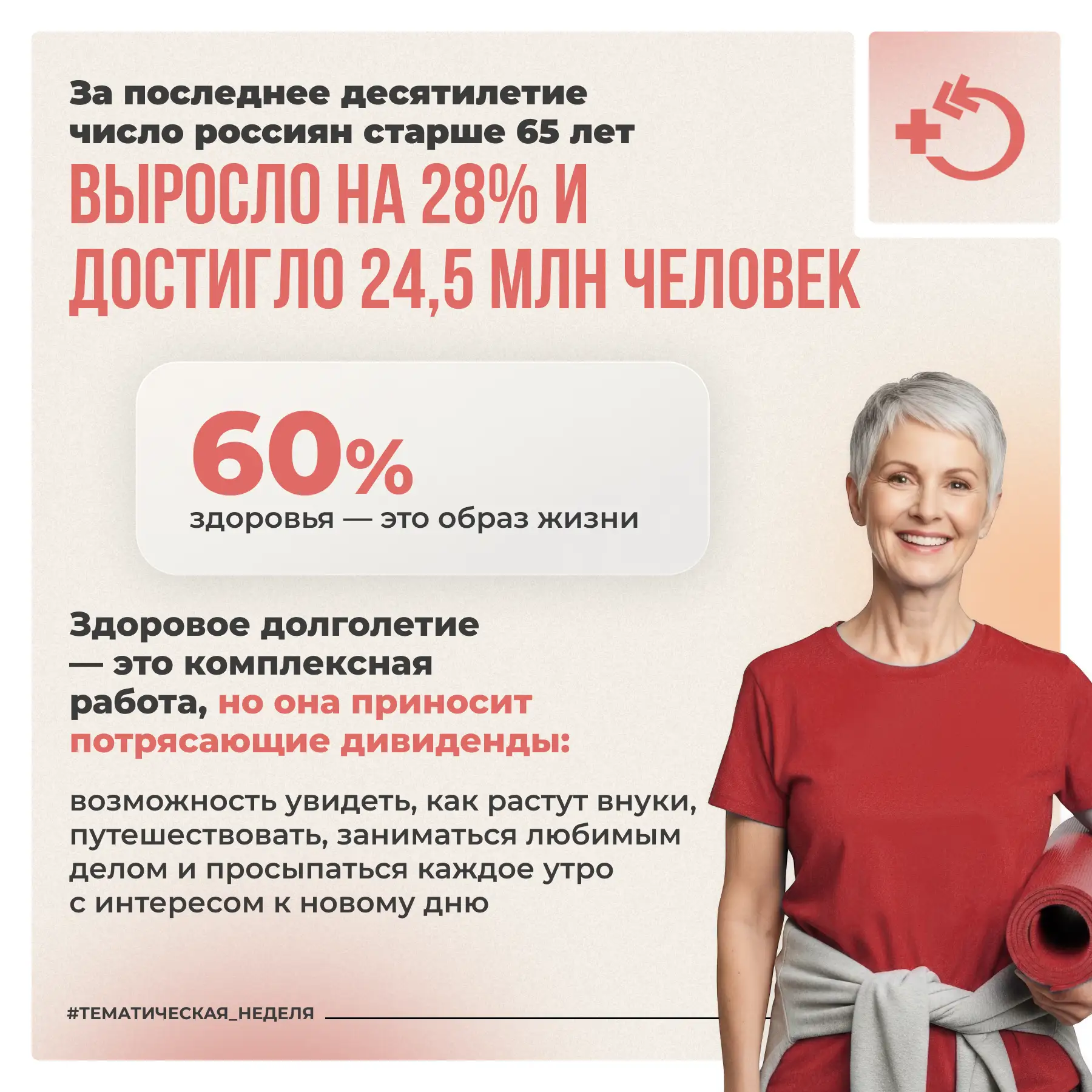 Долголетие характеризуется не только количеством прожитых лет, но и качеством жизни в пожилом возрас