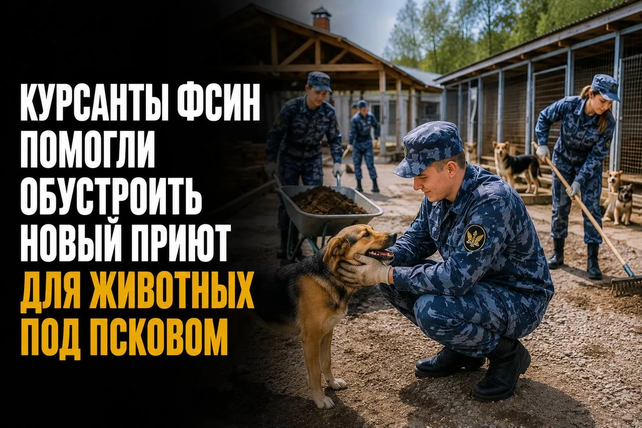 КУРСАНТЫ ФСИН ПОМОГЛИ ОБУСТРОИТЬ НОВЫЙ ПРИЮТ ДЛЯ ЖИВОТНЫХ ПОД ПСКОВОМ

Курсанты ФСИН приняли участие