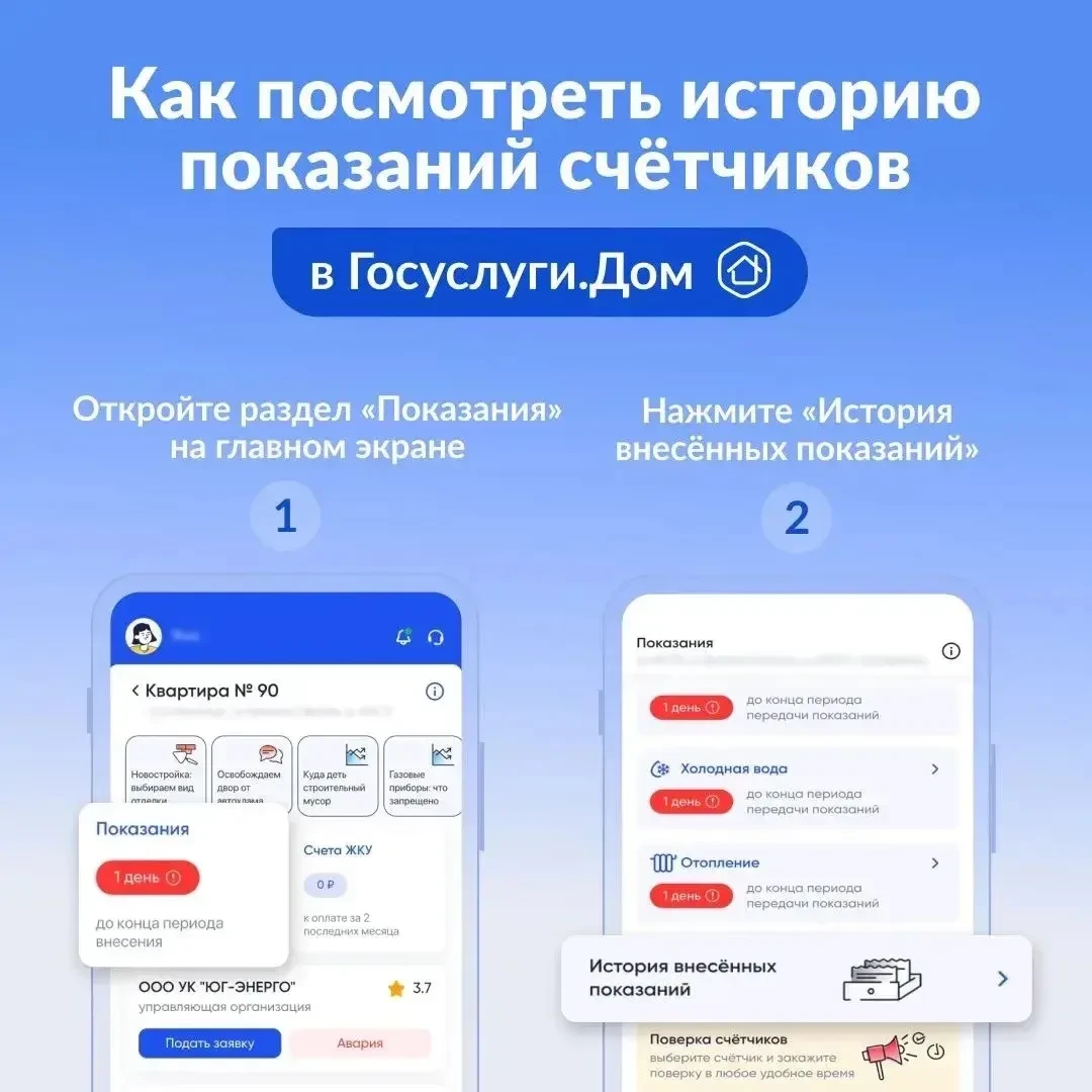 Нужно проверить старые показания счётчиков или сравнить расход?