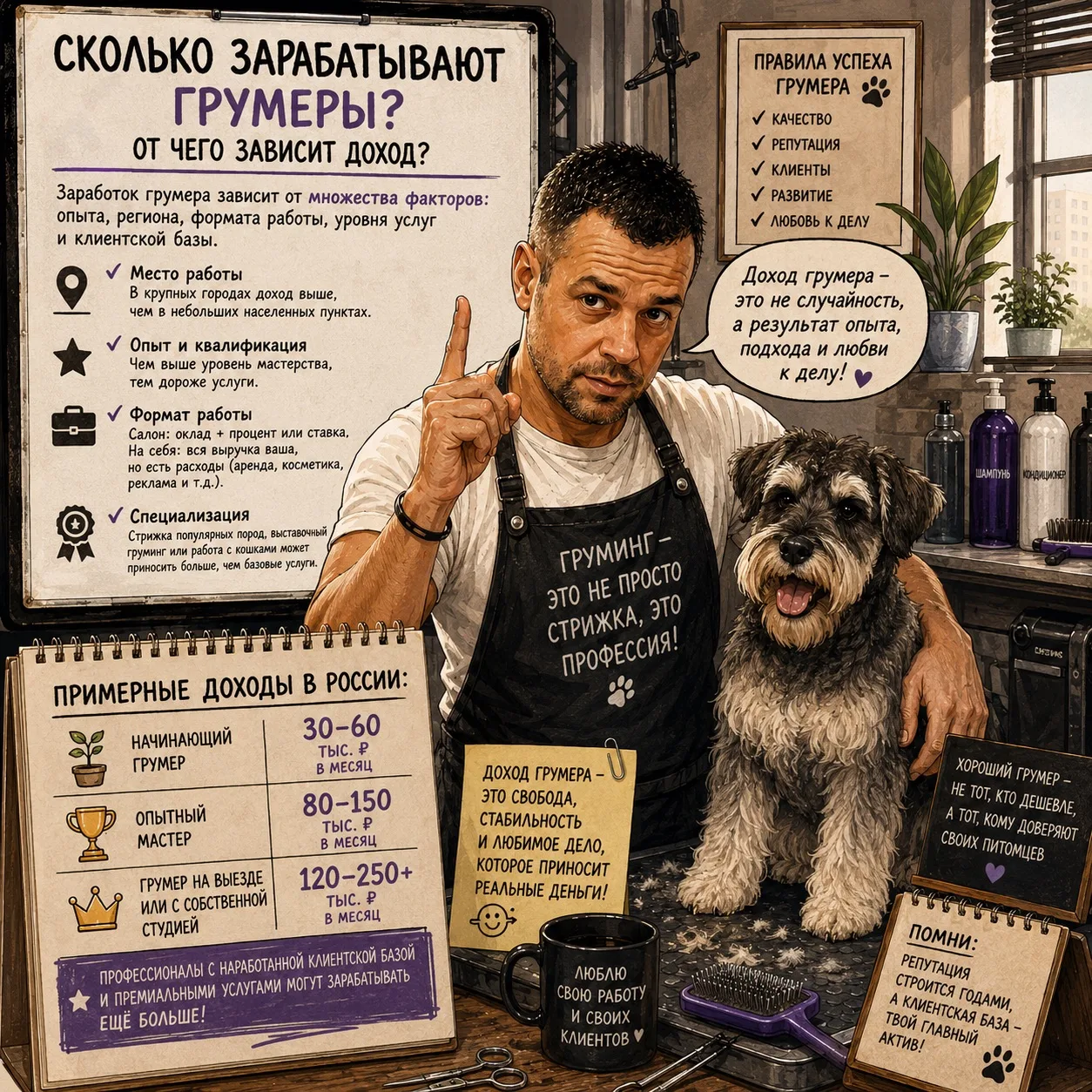 Сколько зарабатывают грумеры? От чего зависит доход?
