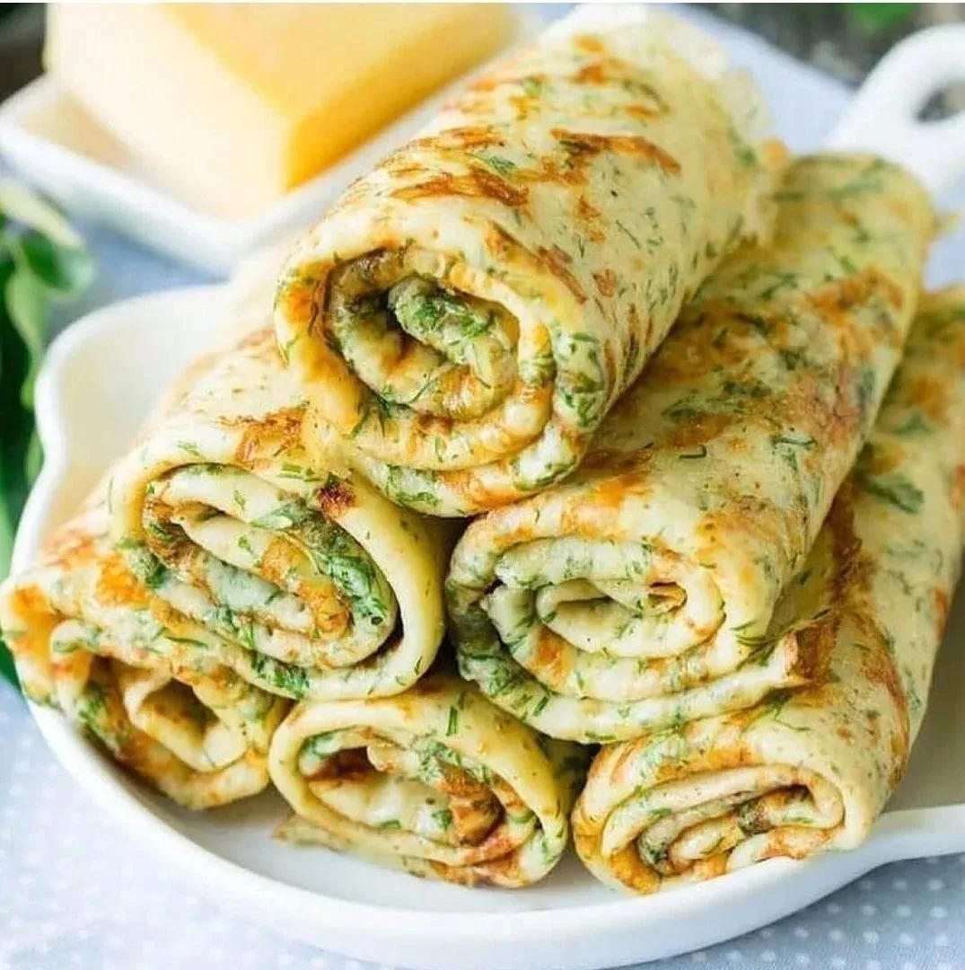 🥞 Сырные блинчики с зеленью