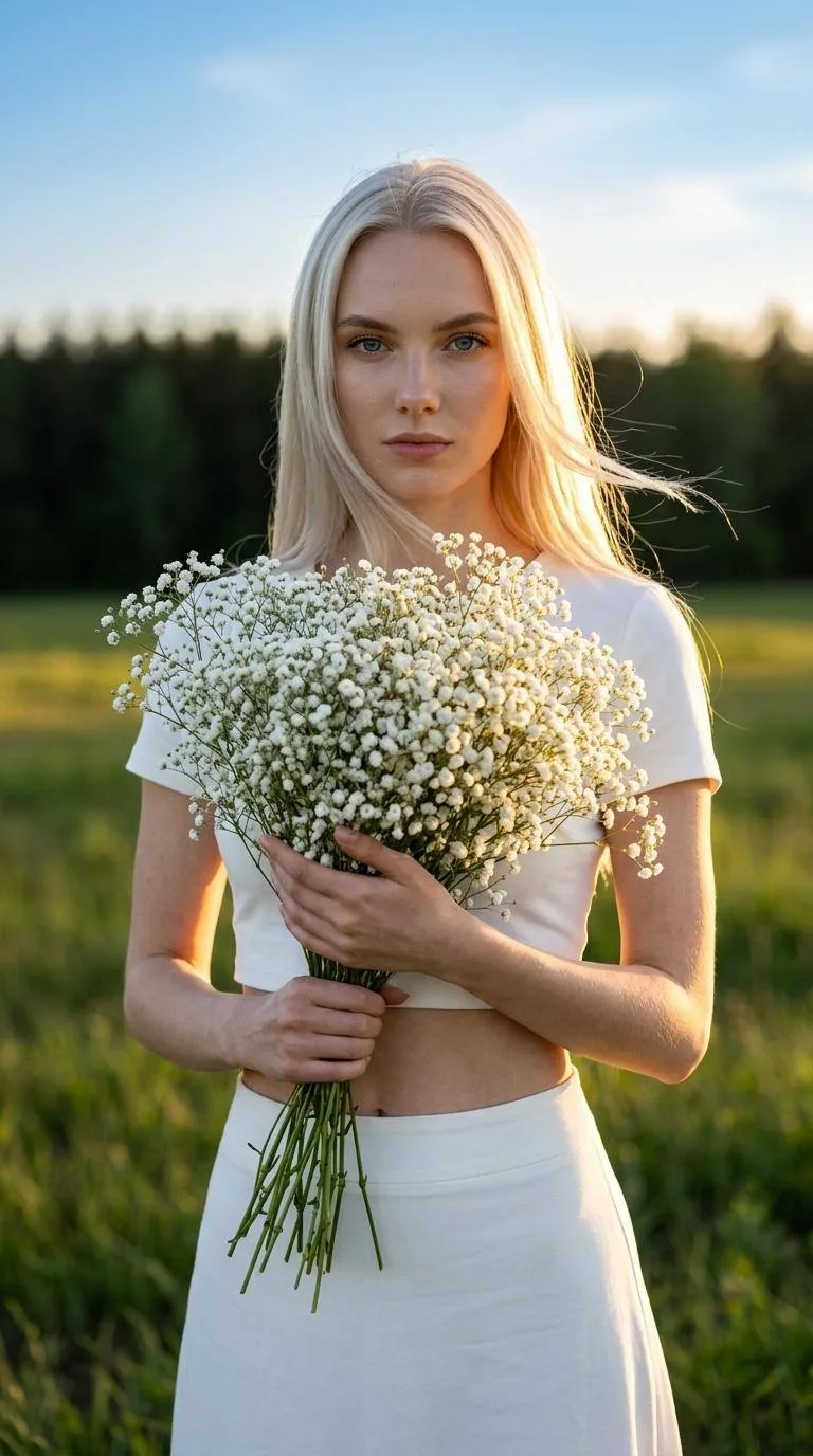 Летняя тишина 😍   портретная фотография, средний план, девушка в белом укороченном топе с короткими 