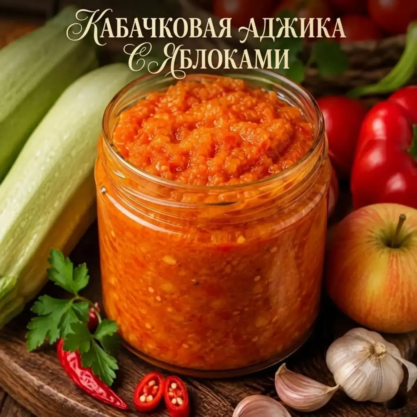 🫑 Кабачковая аджика с яблоками