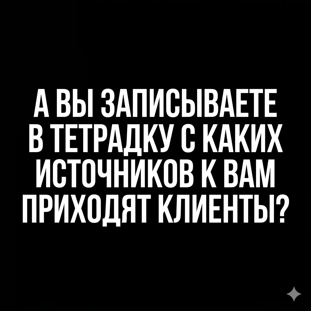 А Вы записываете в тетрадку, из каких источников к Вам приходят клиенты? 📓