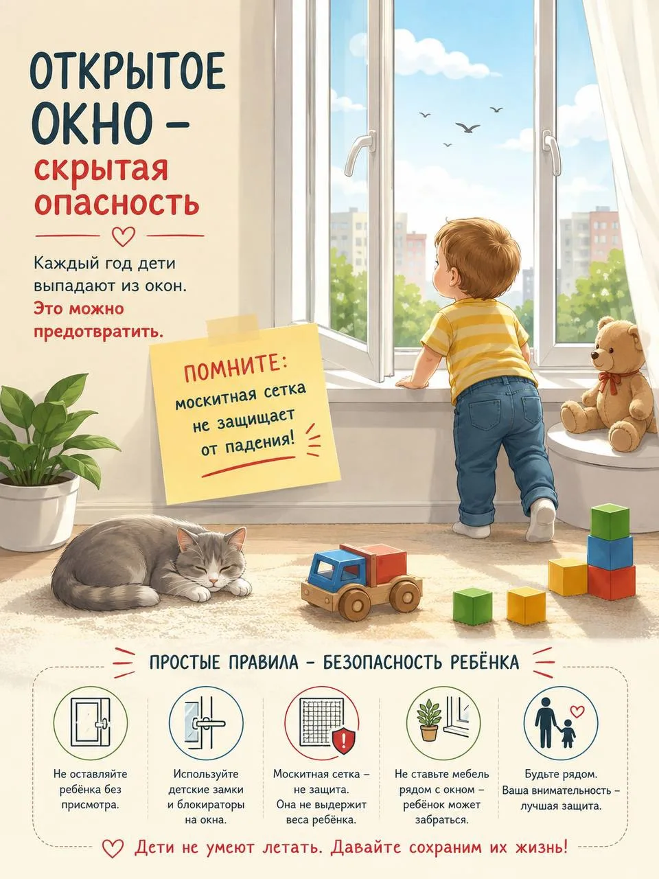 ⚠️Внимательность взрослых - главный фактор безопасности детей