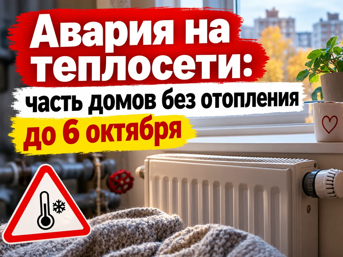 ⚠️ Авария на теплосети: часть домов без отопления до 6 октября