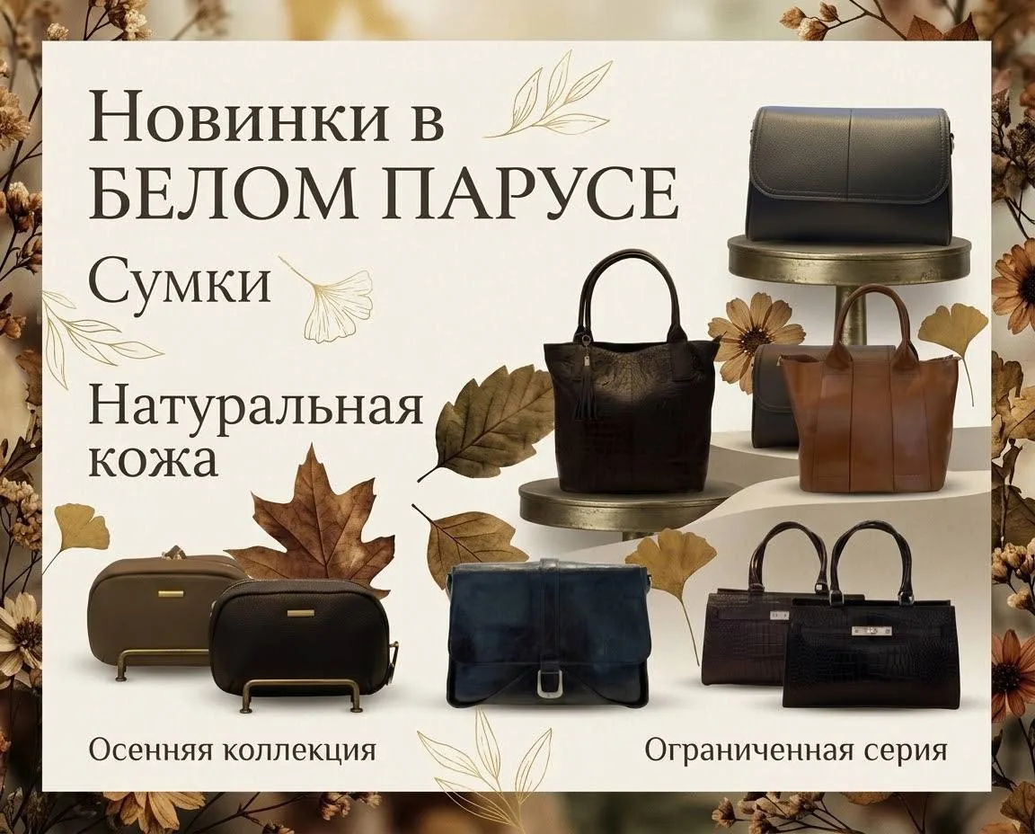 Встречайте осеннюю коллекцию сумок в БЕЛОМ ПАРУСЕ 🍁