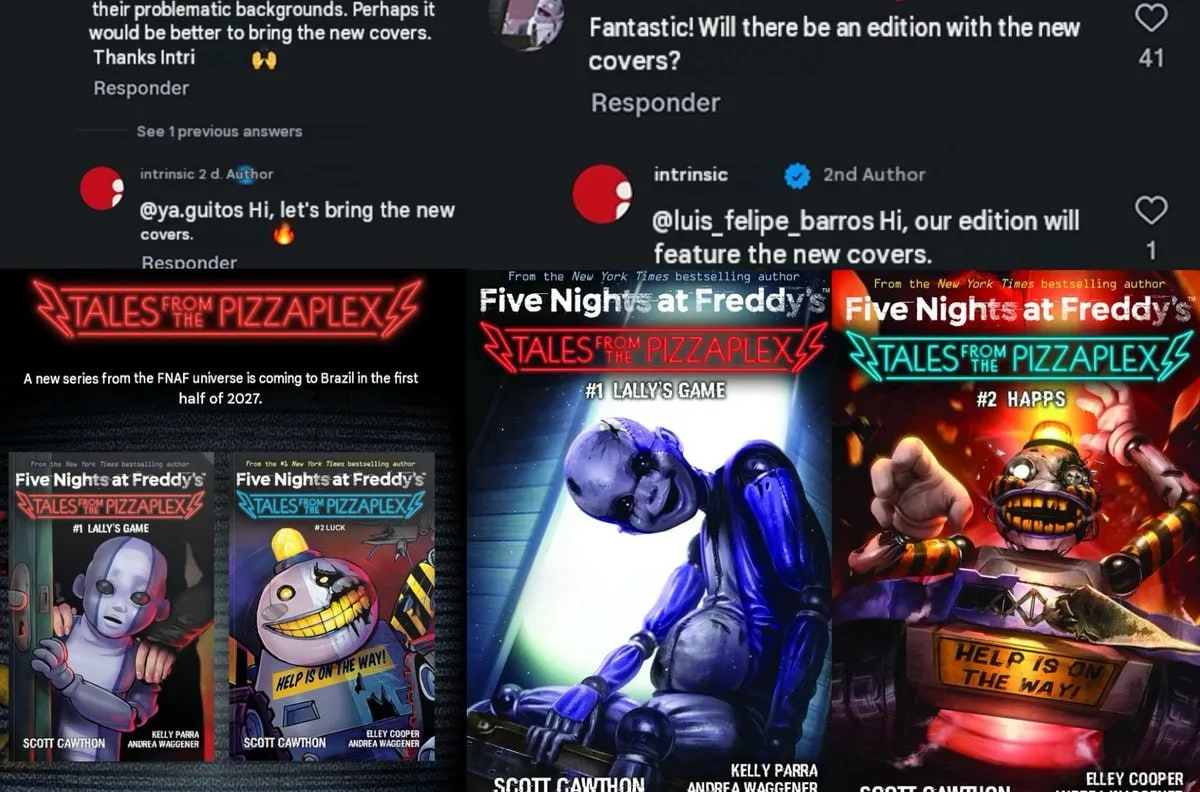 Бразильский издатель книг FNaF сообщил: Tales from the Pizzaplex с обновлёнными обложка...